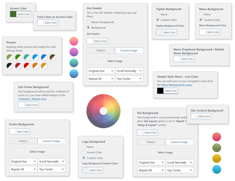 Style Customization & Typography Content Color Bgs Desktop